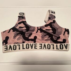 ❗️Size large pink camo camouflage sports bra thick straps